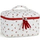 thumbnail image 1 of Bolsa de maquillaje Prite, grande, acolchada, de algodón, estampado floral, color rojo, 1 of 7