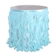 thumbnail image 4 of Falda de mesa de tul azul para bodas, baby showers y cumpleaños. Los 75x183cm, 4 of 9