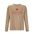 thumbnail image 3 of NuoCaiYun Valentine's Day Pajamas T-shirt for Men Casual Crew Neck Pullover Long Sleeves Loose Blouses, 3 of 6