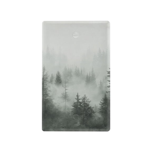 Yayeee Blank Wall Plate Cover 1-Gang 4.5"x2.7" Home Unused Decorative Outlet, Foggy Forest
