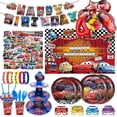 thumbnail image 2 of Nuevos globos de cumpleaños de Disney Cars, decoración de fiesta de dibujos animados de Lightning Mcqueen, servilletas de papel, platos, vasos, suministros para baby shower para niños, 2 of 5