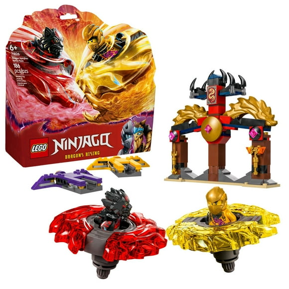 LEGO NINJAGO Dragon Spinjitzu Battle Pack - Spinning Blade Building Toy for Kids, Boys and Girls, Ages 6+ - with 2 Minifigures - Gift Idea for Birthdays - 71826, Includes 186 Pieces, Ages 6+