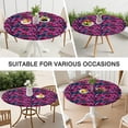 thumbnail image 7 of Round Fitted Tablecloth with Elastic Edges Fits 36"-44" Round Tables Pioneer Colorful Floral Waterproof Table Cover Washable Indoor and Outdoor for Party Kitchen Dinner Banquet Patio Picnic, 7 of 7
