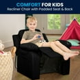 thumbnail image 6 of Flash Furniture Charlie Deluxe Padded Contemporary Black LeatherSoft Kids Recliner with Storage Arms, 6 of 14