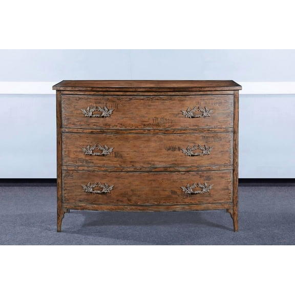 Chic Swedish Moss Bow Front Chest with Brass Accents