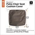 thumbnail image 3 of Classic Accessories Ravenna® Square Patio Seat Cushion Slip Cover - Durable Outdoor Cushion, Dark Taupe, 21"L x 21"W x 3"Thick, 3 of 16