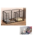 thumbnail image 2 of Metal Pet Fence Safe Prevent Slipping Snap Connection Dog Exercise Fence for Small Medium Large Dogs [Square Tube Iron Wire] Black [Snap Buckle] 6 Slices 120x60x60cm/47.2x23.6x23.6in, 2 of 4