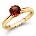 thumbnail image 2 of Gem Stone King 1.00 Ct Round Red Garnet 10K Yellow Gold Solitaire Engagement Ring, 2 of 4