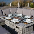 thumbnail image 7 of Direct Wicker 5-Piece Outdoor Conversational Sofa Set with Fire Pit Table and Ottoman, Gray, 7 of 7