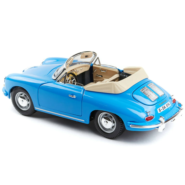 1961 Porsche 356B Convertible Blue 1/18 Diecast Car Model by Bburago