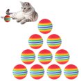 thumbnail image 1 of 10PCS Cat Ball Toy Rainbow Design Interactive Cat Exercise Ball Cat Chase Toy, 1 of 10
