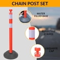 thumbnail image 3 of BESEA 6 Pack 40 Inch Traffic Delineator Posts, Delineator Post Cones with Fillable Base and 6.6FT Plastic Chain, 3 of 7