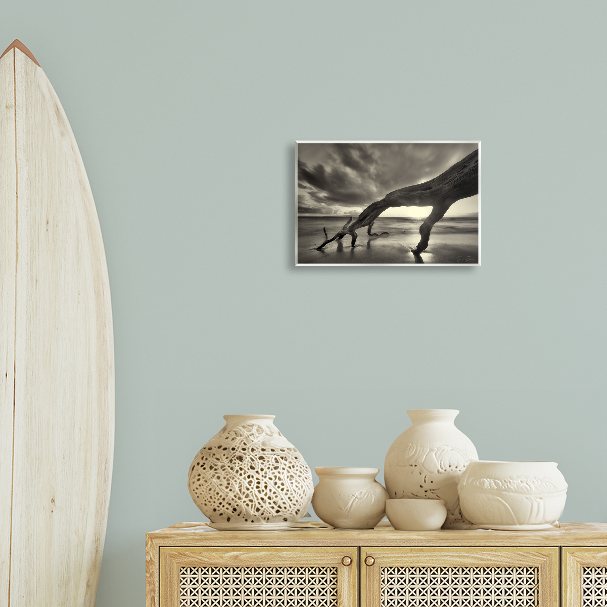 Stupell Industries Tree Trunk on Shore Landscape Photography Unframed Art Print Wall Art, 15 x 10