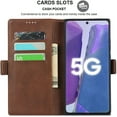 thumbnail image 2 of Galaxy Note 20 Wallet Case,Premium PU Leather Flip Folio Case with Card Slot,Stand Holder and Magnetic Snap TPU Shockproof Interior Protective Case for Samsung Galaxy Note 20 5G,6.7" Brown, 2 of 14