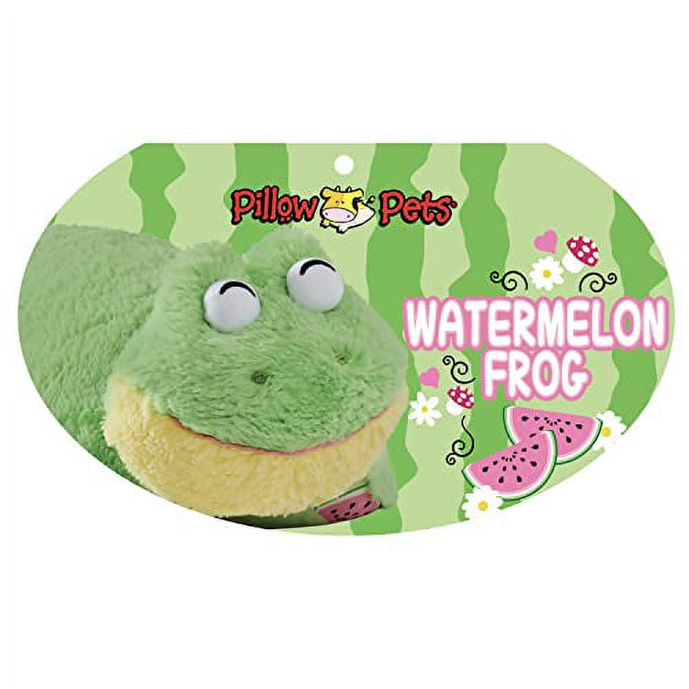 Pillow Pets Sweet Scented Watermelon Frog Stuffed Animal Plush Toy Pillow,  1 Count (Pack of 1), Green