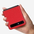 thumbnail image 2 of Fit for Galaxy Z Flip Case, Litche Partten Premium Genuine Leather Protective Cover Case for Samsung Galaxy Z Flip (2020),6.7",Red, 2 of 14