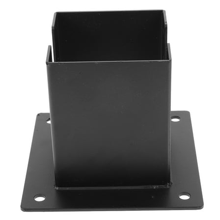 OUNONA  Square Base for Railing Metal Deck Post Mounting Bases Black