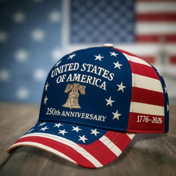 250th Anniversary USA Hat for Men Women Blue, America 250 Merchandise Printed Navy Baseball Cap 1776-2026 Memorial Day Gift