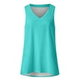 thumbnail image 3 of Camisa sin mangas con cuello en V para mujer para el verano: top informal oversize, poliéster/spandex, moda playera, tallas S-XXXXXL., 3 of 3