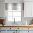 thumbnail image 3 of Brown Grey Valance Curtains for Kitchen/Living Room/Bathroom/Bedroom Window, Rod Pocket Small Topper Half Short Window Curtains Voile Sheer Scarf, Gray Farmhouse Modern Rustic 60"x18", 3 of 8