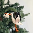 thumbnail image 3 of Stork Ornament Welcoming Newborn, Handmade Felt Hanging Decoration for Christmas Nursery Wall Hooks or Tree Display, Symbolic Gift for Baby Showers Parents Family Blessings, 3 of 4