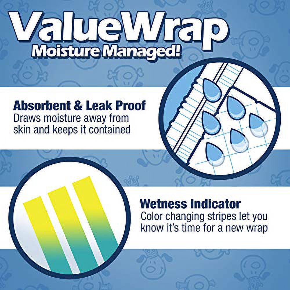 Male Wraps, Disposable Dog Diapers, 1-Tab Large, Lavender, 72 Count - Snag-Free Fastener, Leak Protection, Wetness Indicator