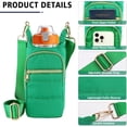 thumbnail image 5 of Water Bottle Holder with Strap Water Bottle Carrier Bag Quilted Puffer Sling Purse Crossbody Hydro Bag for Women Walking, 5 of 6