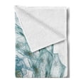 thumbnail image 2 of Spires Soft Flannel Fleece Throw Blanket, Flower Shaped Spiral Digital Vortex Pattern with Hazy Colored Elements Image, Cozy Plush for Indoor and Outdoor Use, 70" x 90", Teal, by Ambesonne, 2 of 5