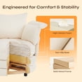thumbnail image 6 of Pinmoco 360° Swivel Accent Chair Barrel Chair, Oversized Chair with 3 Pillows, Upholstered Sofa Chair for Living Room, Bedroom, Reading, Reading,Teddy Velvet Off-White, 6 of 13