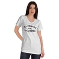 thumbnail image 1 of Inkmeso T-shirt à Col en V Amusant Caféiné & Vacciné Pro-Vaccin pour Femmes, 1 of 8