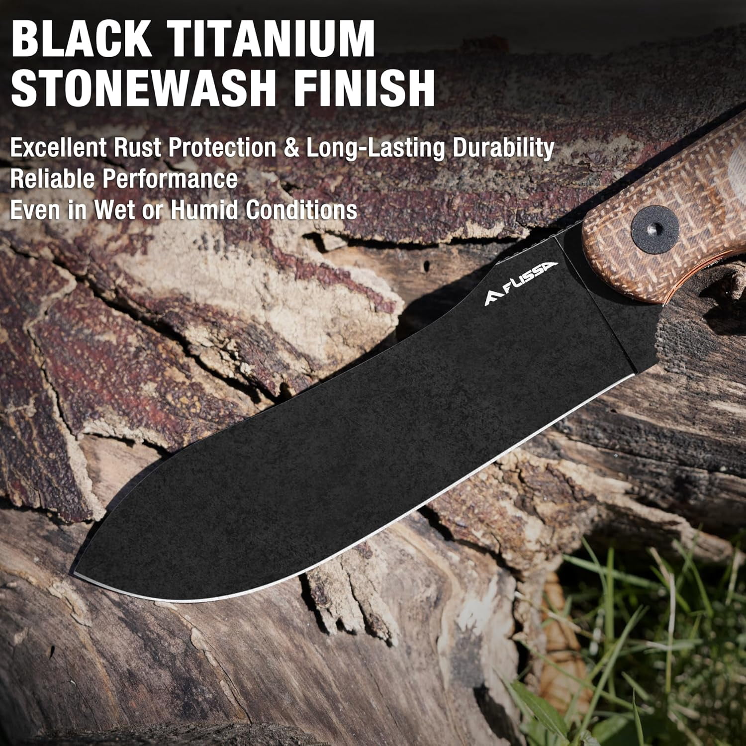 FLISSA Fixed Blade Knife with Sheath, 4.7" Full Tang Hunting Kukri Knife with 14C28N Steel Blade, G10 and Linen Handle, Rope Cutter for EDC Outdoor Hiking, Survival, Camping