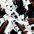 thumbnail image 4 of Home Soft Things Cow Print Double Sided Faux Fur Throw Blanket, Soft Cozy Fuzzy Black and White Throw, 80x90 inches, 4 of 6