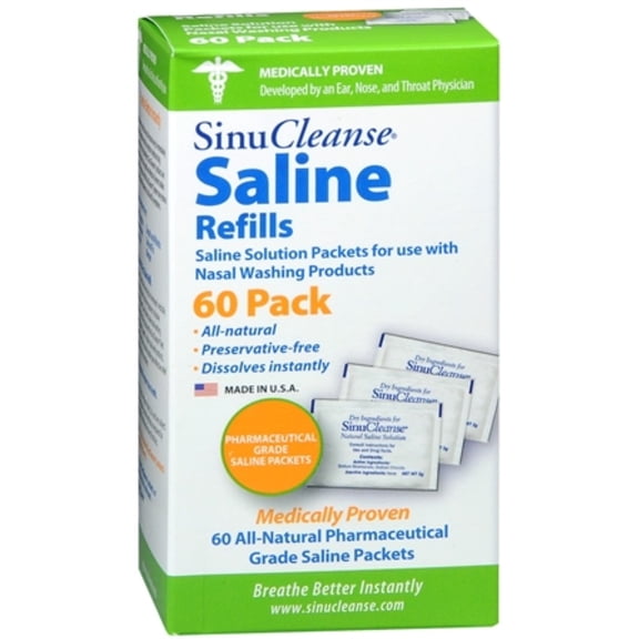 SinuCleanse Saline Refills 60 Packets 60 Each (Pack of 3)