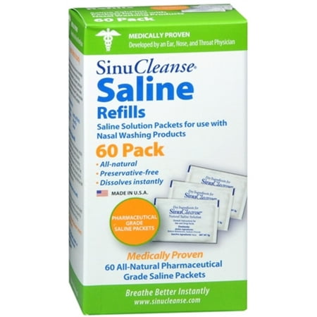 SinuCleanse Saline Refills 60 Packets 60 Each (Pack of 3)