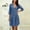 Blue, variant on Ygbgbb Women's V-Neck Mini Dress, 3/4 Sleeve with Pocket Details, Solid Color Casual Summer Tunic Dress White S