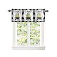 thumbnail image 2 of Kitchen Cafe Valance Curtain for Small Windows,Farm White and Black Buffalo Car Rod Pocket Short Valances Summer Lemon Fruit Window Treatment Panel for Living Room/Bedroom/Bathroom,42x18in, 2 of 9