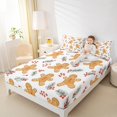 thumbnail image 4 of Manfei Merry Christmas Queen Sheet Sets for Teen, Kawaii Gingerbread Man Flat Sheet, Cartoon Xmas Tree Queen Fitted Sheet, Luxury Bedroom Decor, 4 Pieces, 4 of 7