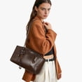 thumbnail image 2 of PRIYAL Shoulder Bag for Women Brown Purse Vintage Leather Shoulder Handbag Trendy Everyday Purse with Pendant, 2 of 12