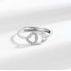 thumbnail image 1 of Anillos para mujer, regalos para mujer, anillo doble en forma de corazón para mujer, anillo de dedo con tachuelas de diamantes y corazón de niña, anillo en forma de corazón, el anillo, 1 of 4