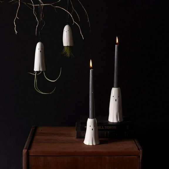 Ceramic Ghost Taper Candle Holder