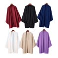 thumbnail image 2 of Men Black Samurai Robe Loose Asian Traditional Beach Kimono Sunscreen Coat, 2 of 6