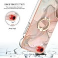 thumbnail image 4 of Mantto For iPhone SE 2022 Case,Ring Holder Stand Marble Pattern 3 in 1 Rugged Shockproof Hybrid Hard PC Soft Rubber Bumper Drop Protective Girls Women Boy Men Phone Cases,Gold, 4 of 6