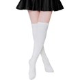 thumbnail image 1 of Mujeres adultas tejer Color sólido calcetines hasta la rodilla algodón moda medias largas, 1 of 2