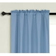 thumbnail image 2 of 1 Set R64 curtain blackout thermal rod pocket panel solid slate color room darkening treatment window for bedroom or any room size 35" wide X 63" length, 2 of 3