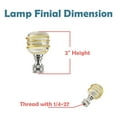 thumbnail image 4 of Aspen Creative 24012-12, 2 Pack Clear with Yellow Line Glass Lamp Finial in Nickel Finish, 2" Tall, 4 of 7