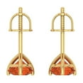 thumbnail image 4 of 2 Ct Round Cut Studs Red Crystal 18K Yellow Solid Gold Everyday Dainty Earrings Screw Back, 4 of 7