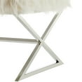 thumbnail image 6 of Posh Colin Fur Fabric Upholstered Bench with Stainless Steel Legs - White/Chrome, 6 of 8