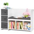 thumbnail image 1 of VEVOR Kids Reading Nook Bench 6-Cubby Storage Bookshelf with Seat Cushion White, 1 of 9