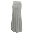 thumbnail image 2 of J. METHOD Women's Maxi Skirt High Waisted Fold Over Elastic Waistband Jersey Stretch Skirts Made in USA NEWSK05 Heather Gray S, 2 of 5