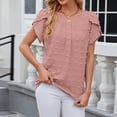 thumbnail image 4 of JMKQLZ T-shirt à Manches Courtes en Dentelle Patchwork Col Rond à la Mode pour Femmes, 4 of 5